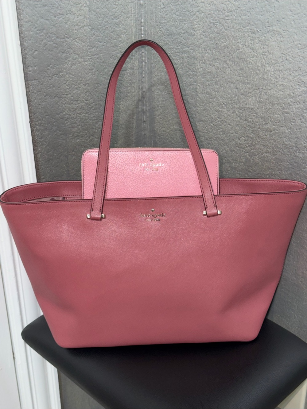 kate spade Pink and Light Pink Leather Tote with Matching Wallet